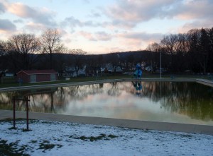 Pool, December 2009. Snow and reflections.