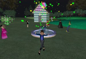 Ghaelen’s graduation party. Dancing the night away. Second Life, November 2010