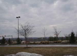 The landscape surrounding the shopping center, on a cloudy late winter day, February 2011. Ah, the pensive.
