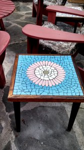 Another mosaic table my father made.  Photo taken 2014